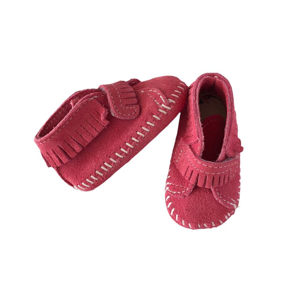 Minnetonka Pink Suede Booties